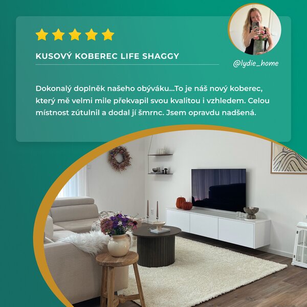 Ayyildiz , Kusový koberec Life Shaggy 1500 cream, 60x110, biela, spálňa