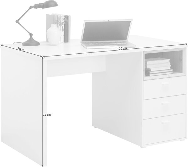 PÍSACÍ STÔL, biela, farba duba, 120/70/74 cm Hom`in - Detské izby