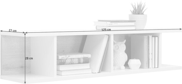 NÁSTENNÁ POLICA, biela, farba duba, 125/28/27 cm Hom`in - Detské izby