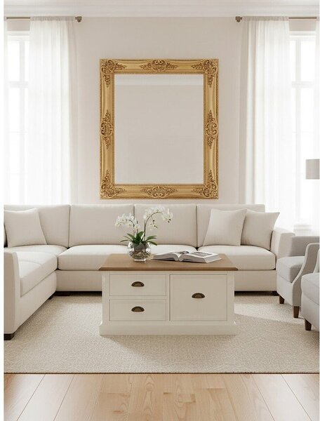 Biely konferenčný stolík v dekore jedľa 90x90 cm Hardwick – Premier Housewares