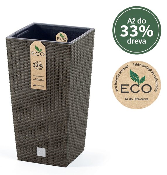 RATO Kvetináč SQUARE ECO WOOD kávový 29,0 cm, Prosperplast