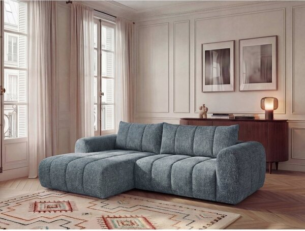 Modrá rohová pohovka (ľavý roh/s leňoškou) Nesty – Bobochic Paris
