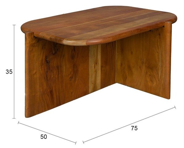 Konferenčný stolík z masívu akácie v prírodnej farbe 50x75 cm Feller – Dutchbone