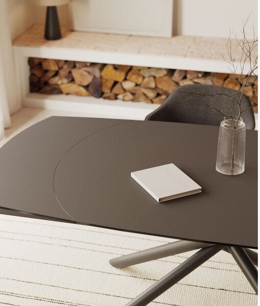 Rozkladací jedálenský stôl s prídavnou doskou s keramickou doskou 100x130 cm Yodalia – Kave Home