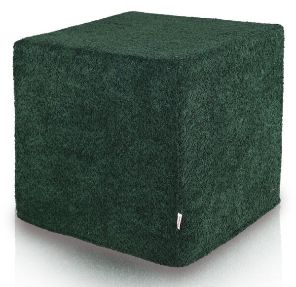 Taburetka Cubo Solid bouclé tmavozelená