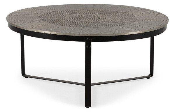Čierny/sivý matný okrúhly konferenčný stolík ø 90 cm Clarisa – MOME