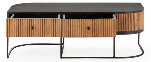 Konferenčný stolík z mangového dreva v prírodnej farbe 60x120 cm Curve – MOME