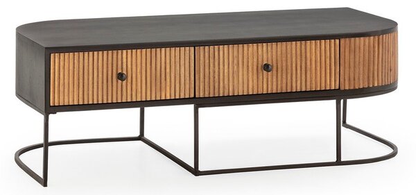 Konferenčný stolík z mangového dreva v prírodnej farbe 60x120 cm Curve – MOME