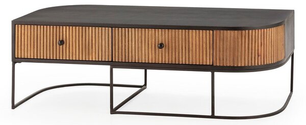 Konferenčný stolík z mangového dreva v prírodnej farbe 60x120 cm Curve – MOME