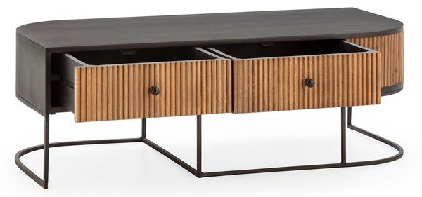 Konferenčný stolík z mangového dreva v prírodnej farbe 60x120 cm Curve – MOME