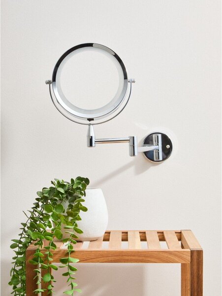 Kozmetické zrkadlo s osvetlením/zväčšovacie (zväčšenie 2x) 18x29 cm Cassini – Premier Housewares