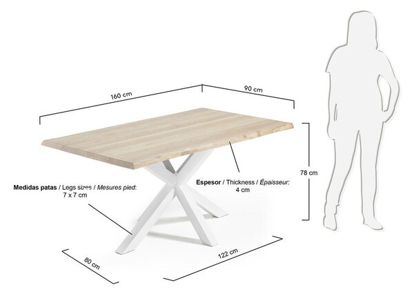 Jedálenský stôl s doskou v dubovom dekore 90x160 cm Argo – Kave Home