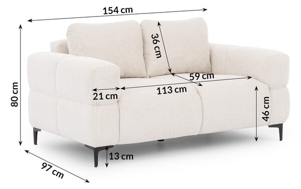 Biela pohovka 154 cm Helio – Ropez