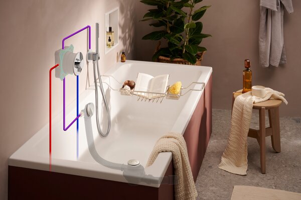 Hansgrohe Tubset Universal - Základné teleso odtokovej a prepadovej súpravy pre vane, 58152180
