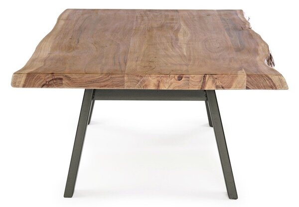 Čierny/v prírodnej farbe konferenčný stolík s doskou z akácie 65x115 cm Aron – Bizzotto