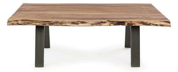 Čierny/v prírodnej farbe konferenčný stolík s doskou z akácie 65x115 cm Aron – Bizzotto