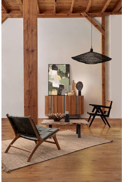 Čierny/v prírodnej farbe konferenčný stolík s doskou z akácie 65x115 cm Aron – Bizzotto