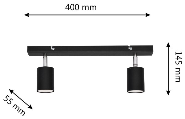 LED Bodové svietidlo TUNE 2xGU10/4,8W/230V čierna