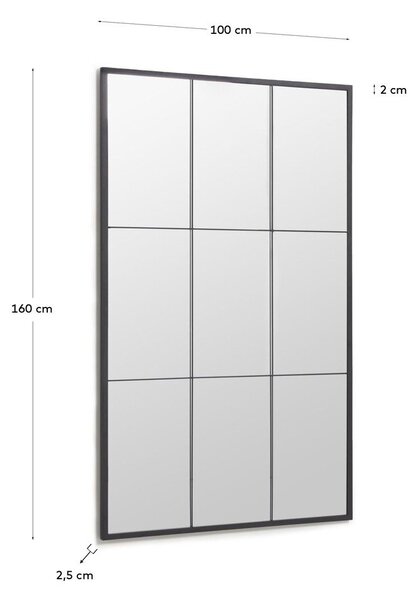 Nástenné zrkadlo s dreveným rámom 100x160 cm Ulrica – Kave Home