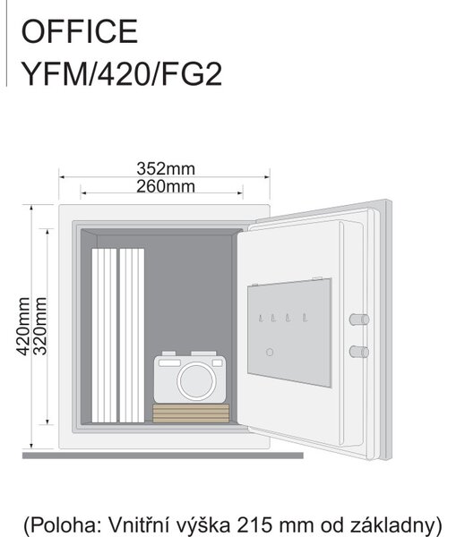 YALE office YFM/420/FG2 trezor, Čierna