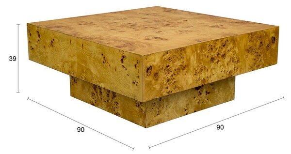 Konferenčný stolík v dekore orecha v prírodnej farbe 90x90 cm Quinn – Dutchbone