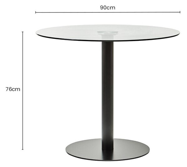 Okrúhly jedálenský stôl so sklenenou doskou ø 90 cm Metropolitan – Premier Housewares