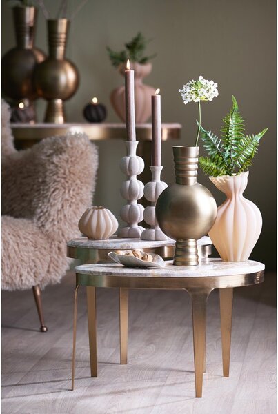 Konferenčný stolík s mramorovou doskou v bronzovej farbe/taupe 39x65 cm Giulio – Light & Living