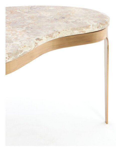 Konferenčný stolík s mramorovou doskou v bronzovej farbe/taupe 39x65 cm Giulio – Light & Living