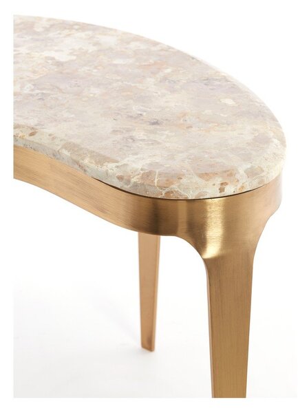 Konferenčný stolík s mramorovou doskou v bronzovej farbe/taupe 39x65 cm Giulio – Light & Living