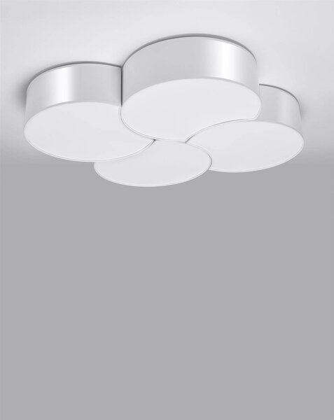 Stropné svietidlo Circle, 4x biele plastové tienidlo, (biely plast)