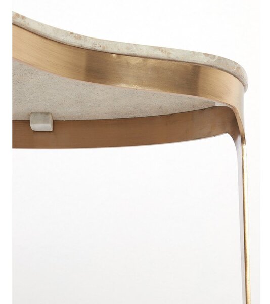 Konferenčný stolík s mramorovou doskou v bronzovej farbe/taupe 39x65 cm Giulio – Light & Living