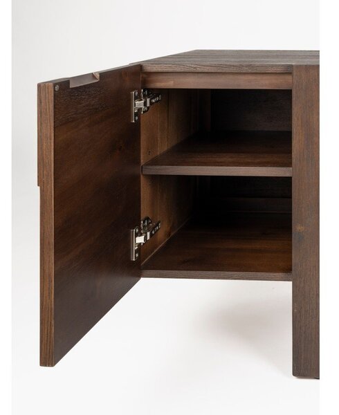 TV stolík z masívneho dreva v tmavo prírodnej farbe 188x60x45 cm Bruneau – Dutchbone