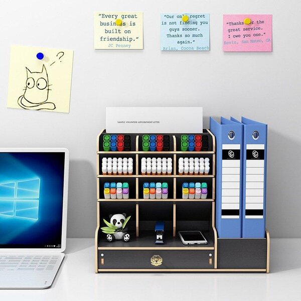 DIY organizér na písacie potreby so zásuvkou čierny 150 Čierna