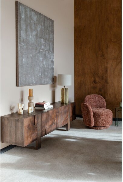TV stolík z masívneho dreva v tmavo prírodnej farbe 188x60x45 cm Bruneau – Dutchbone