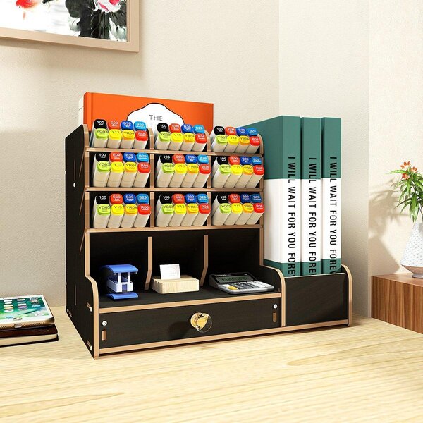 DIY organizér na písacie potreby so zásuvkou čierny 150 Čierna