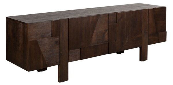 TV stolík z masívneho dreva v tmavo prírodnej farbe 188x60x45 cm Bruneau – Dutchbone