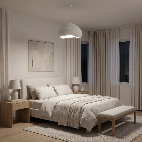 Brilagi - Závesné svietidlo na lanku WABI SABI 1xE27/40W/230V priemer 50 cm biela
