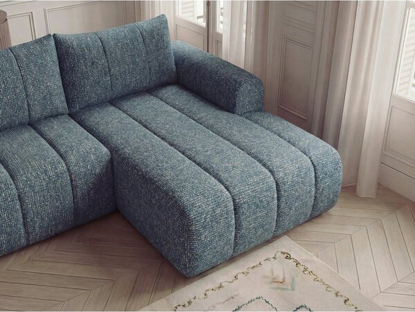Modrá rohová pohovka (pravý roh/s leňoškou) Nesty – Bobochic Paris