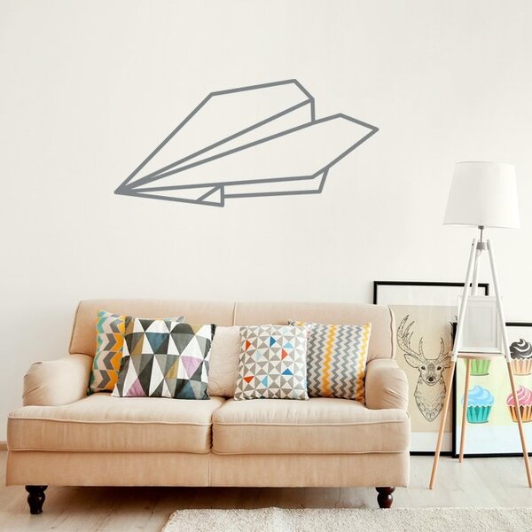 Nálepka na stenu Shapes - papierové lietadlo HD099