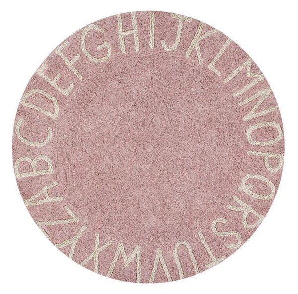 Okrúhly koberec abeceda ABC Pink