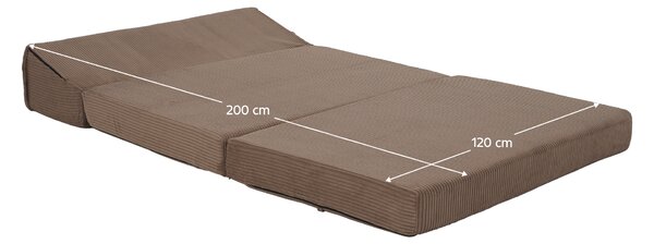 KONDELA Skladací matrac/kreslo, 2v1, svetlohnedá, VEDIS