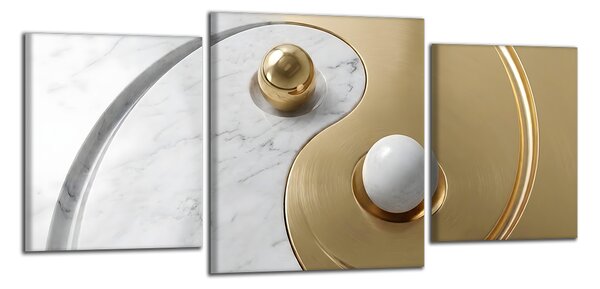 Moderný obraz Jin a jang zlatý
