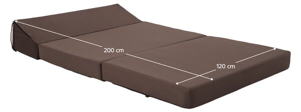 KONDELA Skladací matrac/kreslo, 2v1, hnedá Taupe, VEDIS