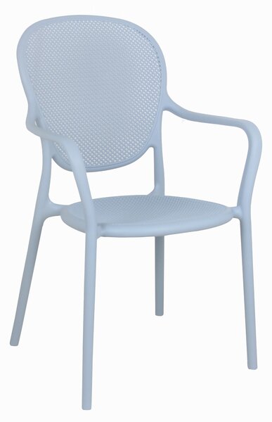 VERANO Svetlomodrá - MODERNÁ STOLIČKA DO KUCHYNE ZÁHRADY KAVIARNE (STOHOVATEĽNÁ)