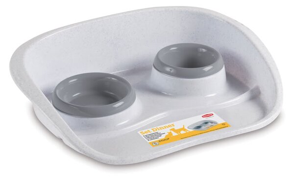 STEFANPLAST Plastová miska dvojitá, 1x 300 ml + 1x 250 ml