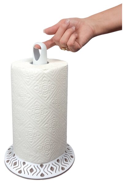 STEFANPLAST Držiak na kuchynské utierky Tosca, biely/šedivý