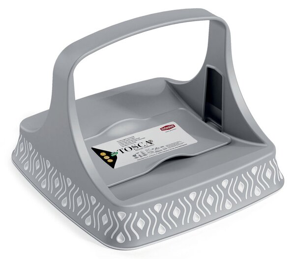 STEFANPLAST Plochý stojan na obrúsky Tosca biely/ šedý