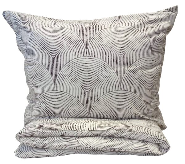 Obliečky bavlnené Fancy sivá 200x140cm+90x70cm TiaHome
