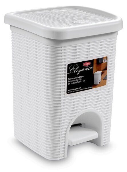 STEFANPLAST Odpadkový kôš do kúpeľne Elegance 6 l, biely