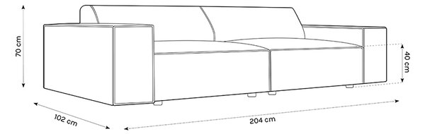 MUZZA Trojmiestna pohovka judy 204 cm modrá